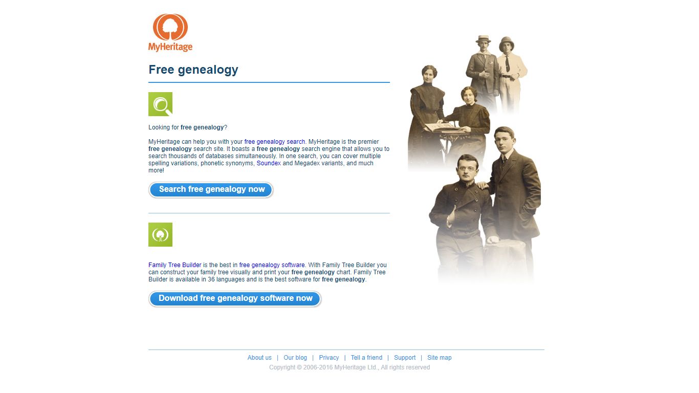 Free genealogy - MyHeritage